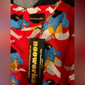 Nooworks Double Ladies Red and Blue Artistic Dress